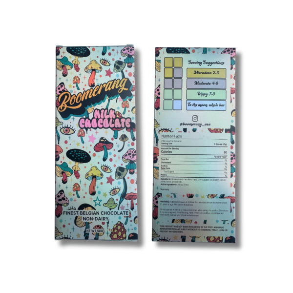 4g Boomerang Dairy-Free Belgian Milk Chocolate Mushroom Bar - Image 4