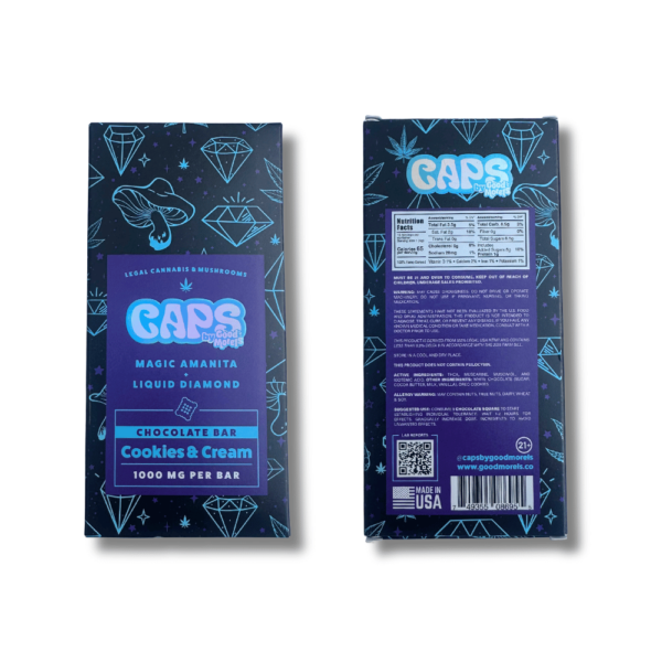1g Caps Magic Amanita Chocolate Bar - Cookies & Cream - Image 4