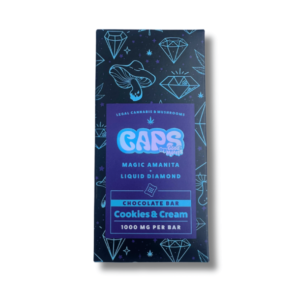 1g Caps Magic Amanita Chocolate Bar - Cookies & Cream