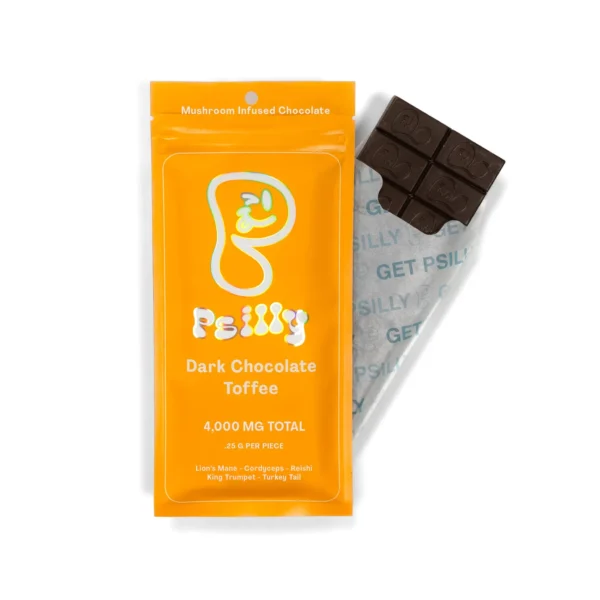 4g Psilly Mushroom Mushroom Bar - Dark Chocolate Toffee