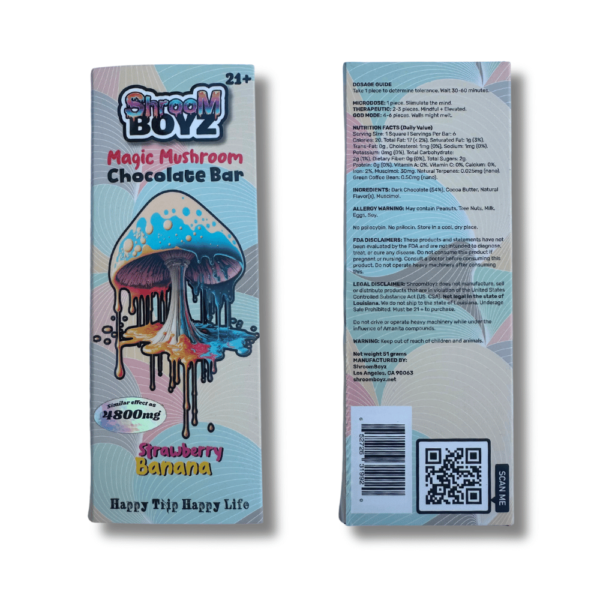 Shroom Boyz Amanita Mushroom Chocolate Bar - Strawberry Banana - Image 5