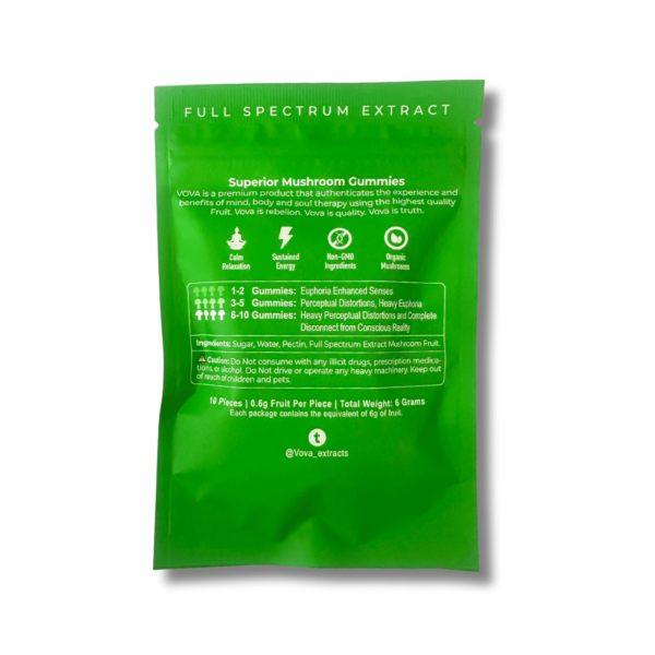 6g VOVA Mushroom Gummies - Splendid Sour Apple - Image 3