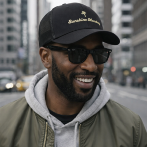 Snapback Mesh Back Hat - Black