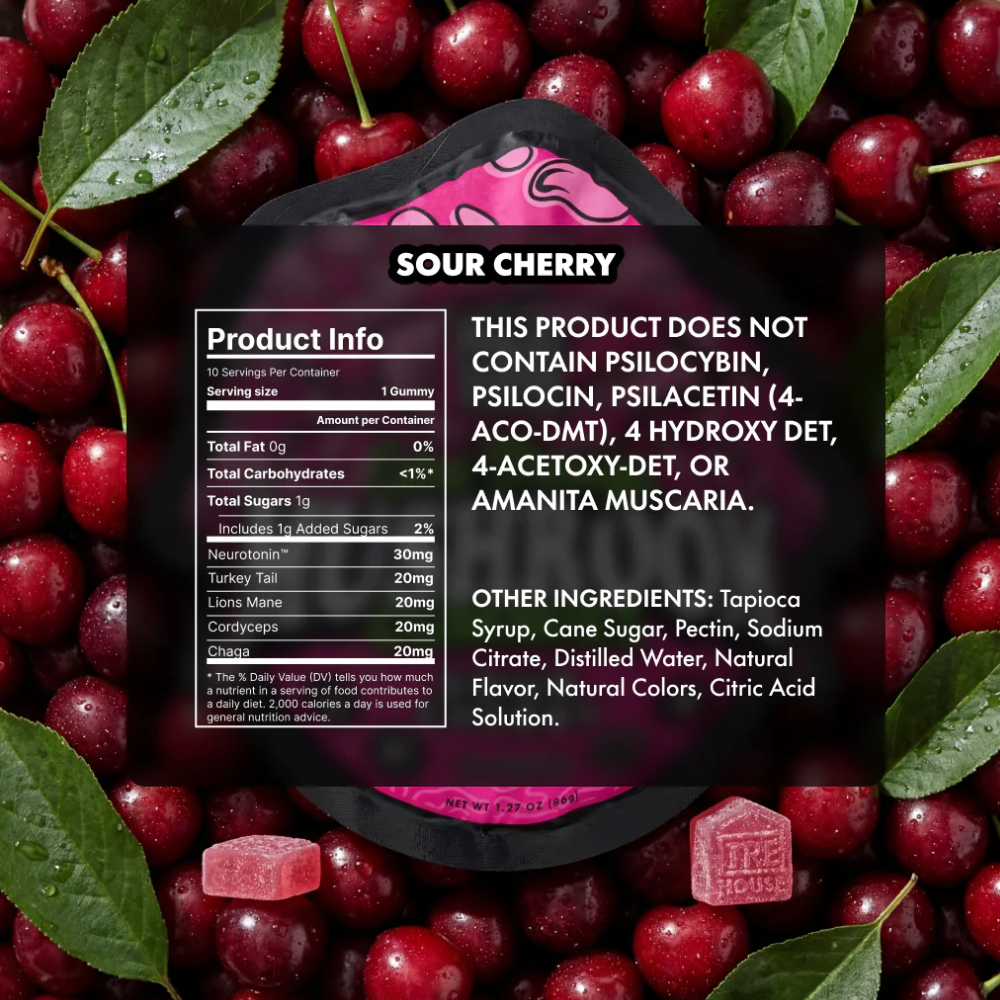 TRĒ House Extra Strength Magic Mushroom Gummies - Sour Cherry - Image 3