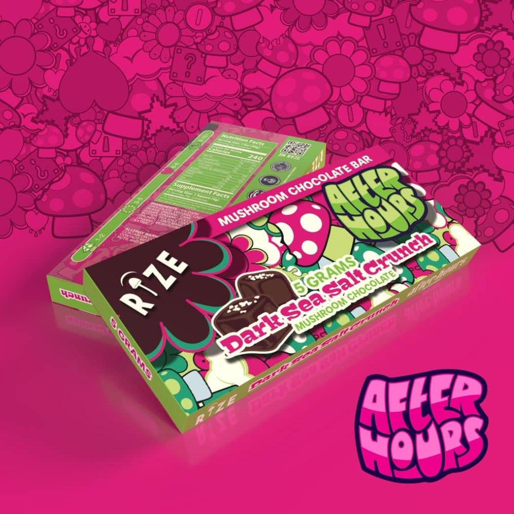 5g After Hours x Rize Magic Mushroom Bar - Dark Chocolate Sea Salt Crunch