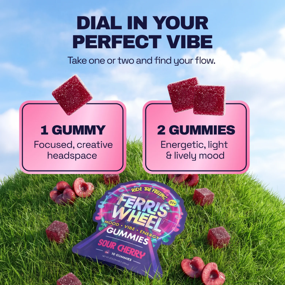 Kanna Daily Mood Gummies by Ferris Wheel - Sour Cherry - Image 3