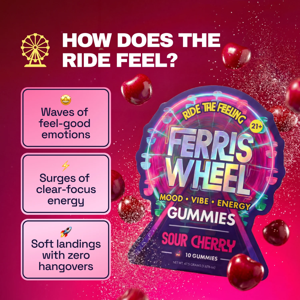 Kanna Daily Mood Gummies by Ferris Wheel - Sour Cherry - Image 4